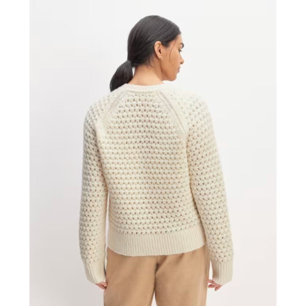 Everlane Womens Cloud Oversized Crew Sweater Small Cream Bone Textured Knit NWOT - Picture 5 of 12